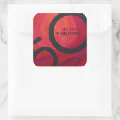 Rood 50 decennium vierkante sticker (Tas)