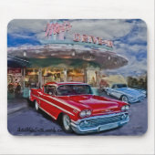 rood 58 chevy op drive-in muismat (Voorkant)