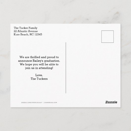 Rood 5-Fotocollage Afstuderen aankondiging Briefkaart (Achterkant)