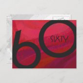 Rood 60 decennium van de geboorte briefkaart (Voorkant / Achterkant)