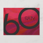 Rood 60 decennium van de geboorte briefkaart (Voorkant)