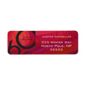 Rood 60 decennium van de geboorte etiket (Voorkant)