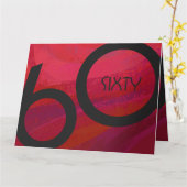 Rood 60 decennium van de geboorte kaart (Gele Bloem)