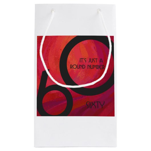 Rood 60 decennium van de geboorte klein cadeauzakje (Achterkant)
