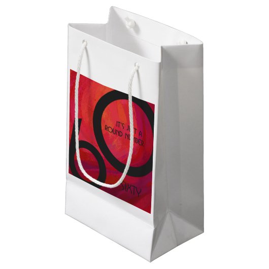 Rood 60 decennium van de geboorte klein cadeauzakje (Voorkant Gekanteld)