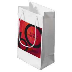 Rood 60 decennium van de geboorte klein cadeauzakje