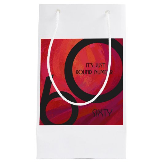 Rood 60 decennium van de geboorte klein cadeauzakje (Voorkant)