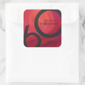 Rood 60 decennium van de geboorte vierkante sticker (Tas)