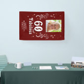 Rood 60 en Fabulous Foliage 60th Verjaardag Foto Spandoek (Beurs)