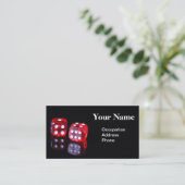 Rood 6-zijdig pokerdoekje visitekaartje (Staand voorkant)