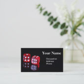 Rood 6-zijdig pokerdoekje visitekaartje (Staand voorkant)