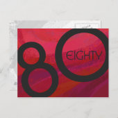 Rood 80 decennium briefkaart (Voorkant / Achterkant)