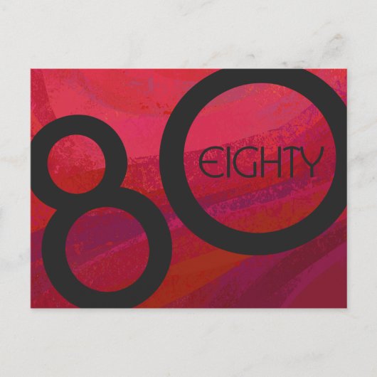 Rood 80 decennium briefkaart (Voorkant)