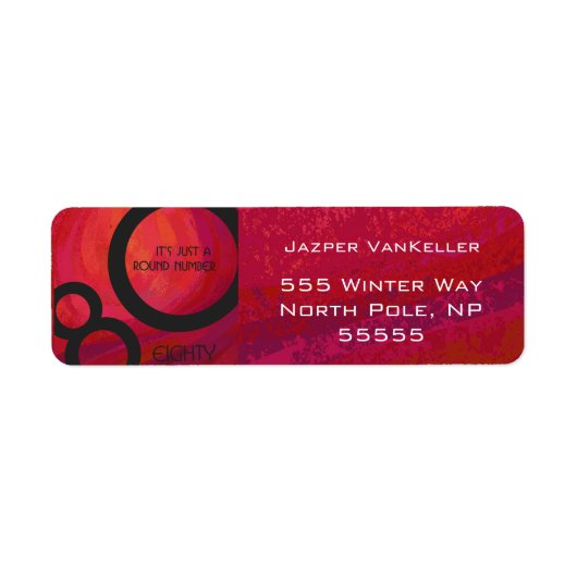 Rood 80 decennium etiket (Voorkant)