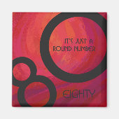 Rood 80 decennium magneet (Voorkant)