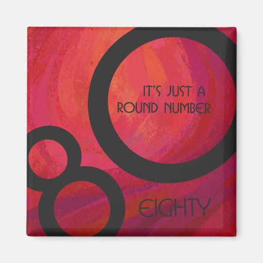 Rood 80 decennium magneet (Voorkant)