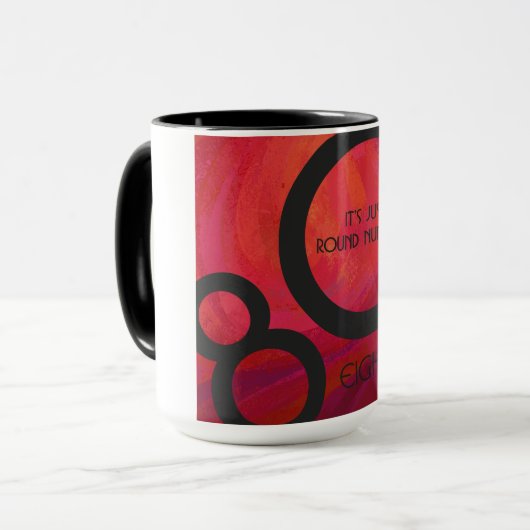 Rood 80 decennium mok (Voorkant links)