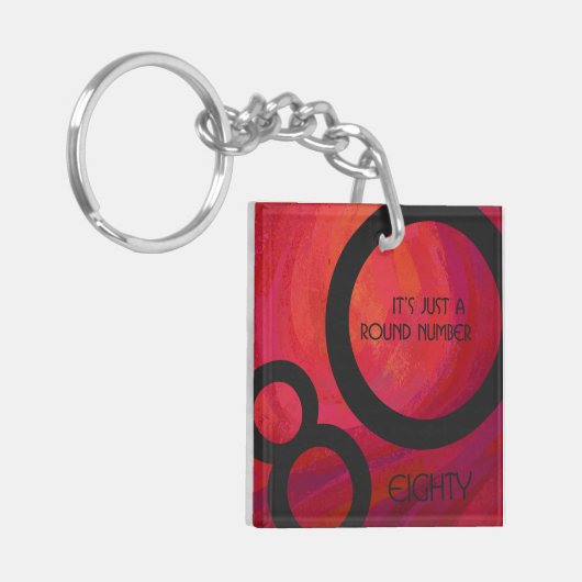 Rood 80 decennium sleutelhanger (Voorkant Links)