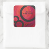 Rood 80 decennium vierkante sticker (Tas)