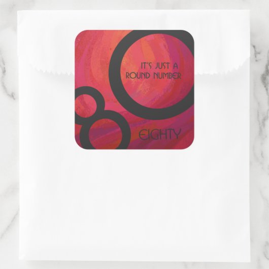 Rood 80 decennium vierkante sticker (Tas)