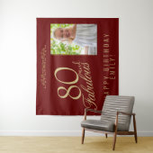 Rood 80 en Fabulous Verjaardag Foto Achtergrond Wandkleed (In situ)