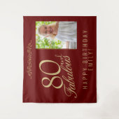 Rood 80 en Fabulous Verjaardag Foto Achtergrond Wandkleed (Voorkant)