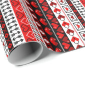 Rood 8 bit liefde harten cadeaupapier (Rol Hoek)