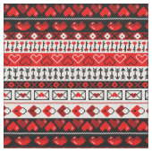 Rood 8 bit liefde harten stof (Close Up)