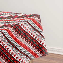 Rood 8 bit liefde harten tafelkleed