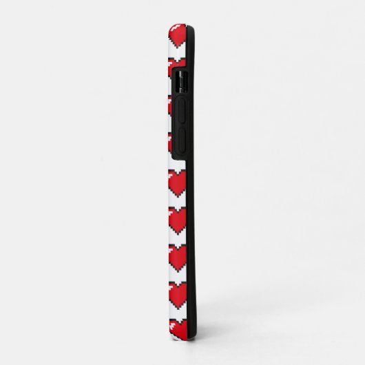 Rood 8-Bit Pixel Hart Patroon Case-Mate iPhone Case (Achterkant/links)