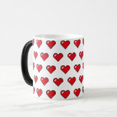 Rood 8-Bit Pixel Hartpatroon Magische Mok (Voorkant links)