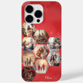 Rood 9 Fotocollage Moderne gepersonaliseerde naam Case-Mate iPhone Case (Achterkant)