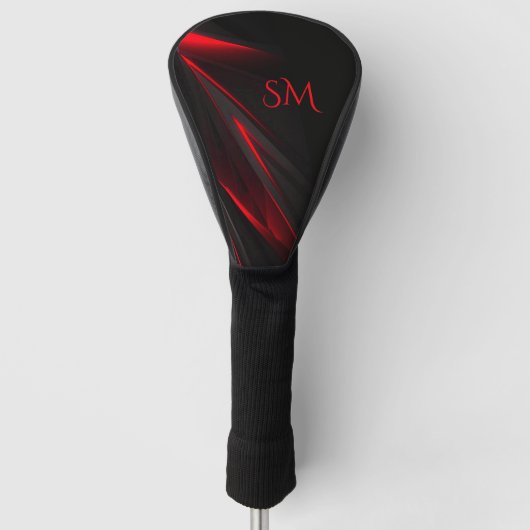 Rood aan het Monogram van het Ontwerp van het Punt Golfheadcover (Voorkant)