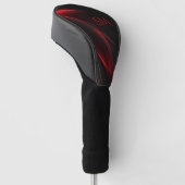 Rood aan het Monogram van het Ontwerp van het Punt Golfheadcover (Schuin)