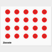 rood aangelopen gezicht ronde sticker (Vel)