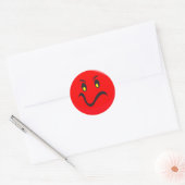 rood aangelopen gezicht ronde sticker (Envelop)