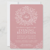 Rood aangelopen roze blad monogram huwelijksrecept kaart (Voorkant)