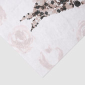 Rood Aangelopen Zwarte Elegante Bloem Roos Jurk Br Tissuepapier (Detail)