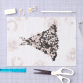 Rood Aangelopen Zwarte Elegante Bloem Roos Jurk Br Tissuepapier (Craft)