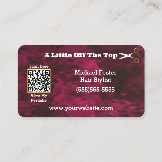 Rood aangepast QR-code Visitekaartje (Voorkant)