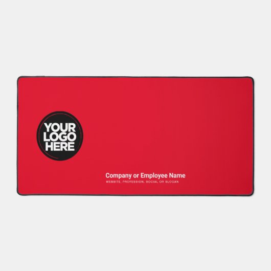 Rood | Aangepaste bedrijfslogo naam, slogan Bureaumat (Voorkant)