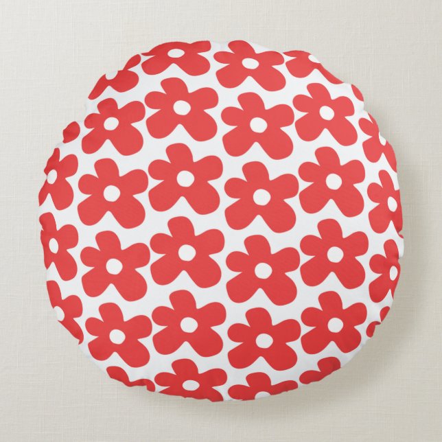 Rood aanlooppatroon rond kussen (Voorkant)