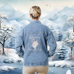 Rood aardbeienblauw bessenzoet Baby shower Denim Jacket