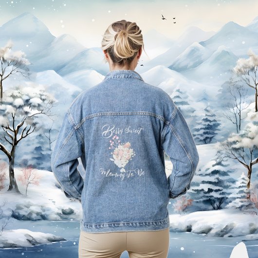 Rood aardbeienblauw bessenzoet Baby shower Denim Jacket