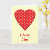 Rood aardbeienhart. kaart (Gele Bloem)