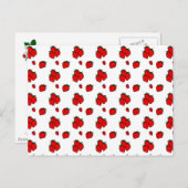 Rood aardbeienpatroon Blank Briefkaart (Voorkant / Achterkant)