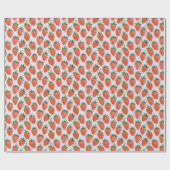 rood aardbeienpatroon cadeaupapier (Vlak)