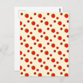 Rood aardbeienpatroon op bleek roze briefkaart (Voorkant / Achterkant)