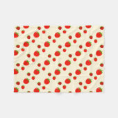 Rood aardbeienpatroon op bleek roze fleece deken (Voorkant (Horizontaal))