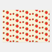 Rood aardbeienpatroon op bleek roze inpakpapier vel (Voorkant 3)